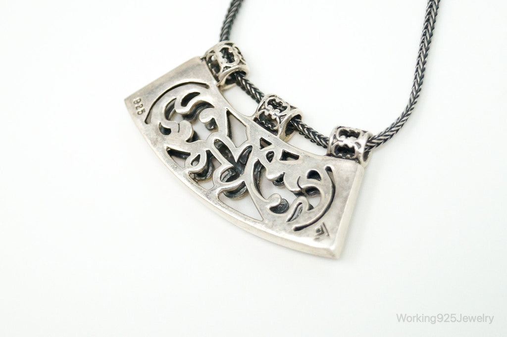 Vintage Silpada Retired Floral Curved Bar Slide Sterling Silver Necklace | Jewelry > Necklaces > Pendants | Wiccan Center