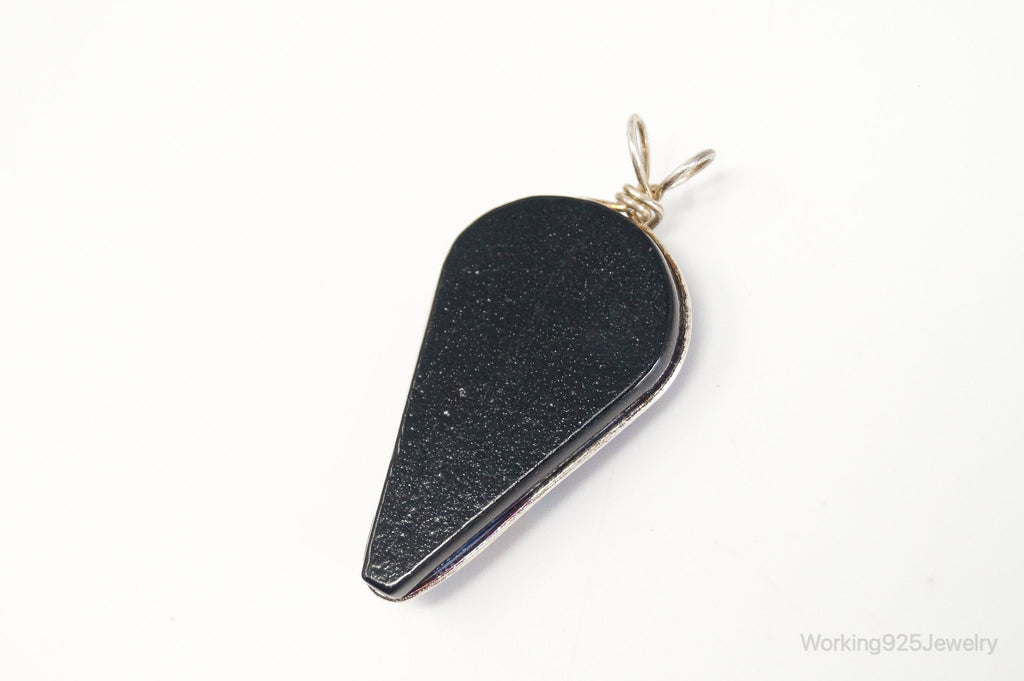 Vintage Large Dichroic Glass Sterling Silver Necklace Pendant | Jewelry > Necklaces > Pendants | Wiccan Center