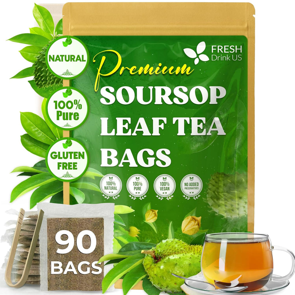 40 Premium Soursop Graviola Leaf Tea Bags, 100% Natural and Pure from Soursop Leaves, Handmade, Made With Natural Materials-Corn Fiber Tea Bag, Sugar/Caffeine/Gluten Free, Hoja Guanabana Tea | Tea | Wiccan Center