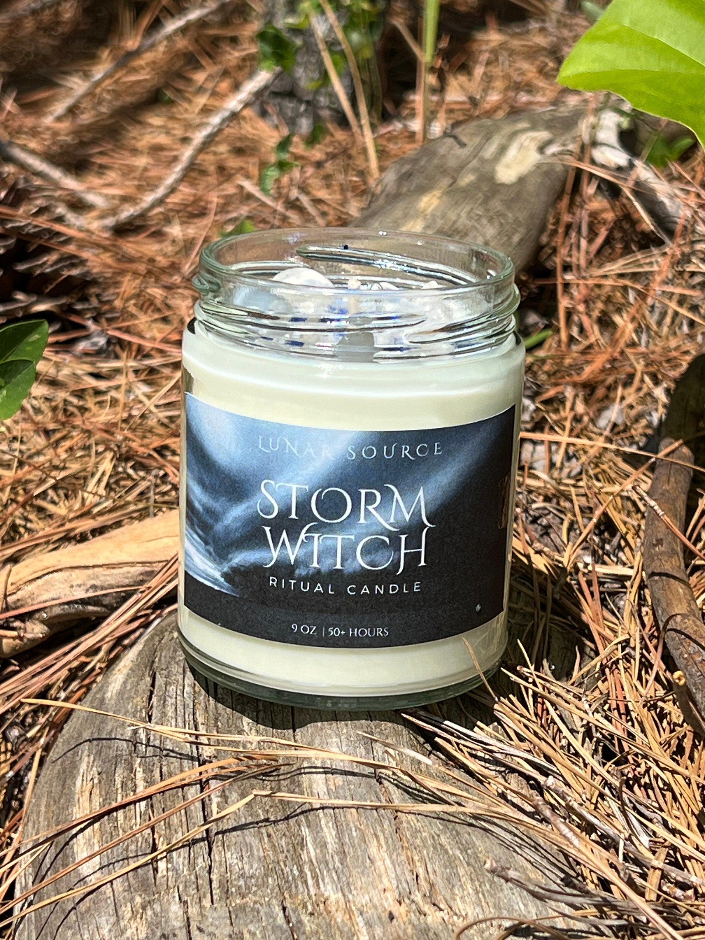 Storm Witch Candle | Weather Water Goddess Mermaid Sea Ocean Magick Witchcraft Altar Ritual Spell Gift Crystal Herbal Intention Candle Magic | | Wiccan Center