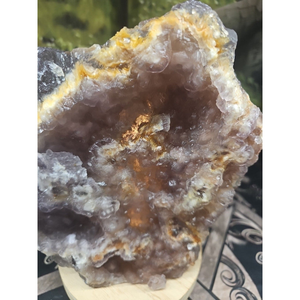 11.9LB Natural fluorite quartz crystal Cluster specimen W/led Back Light Stand