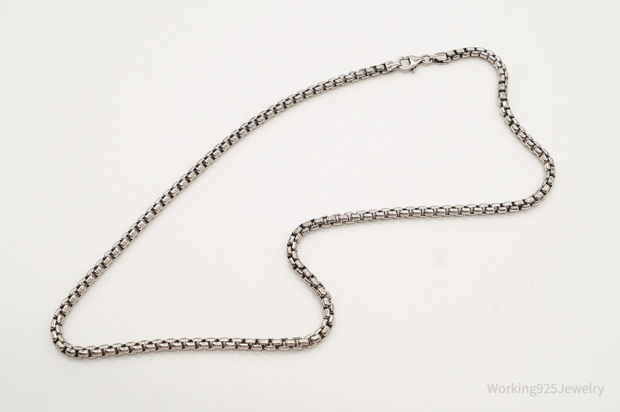 Vintage High Fashion Sterling Silver Puffy Box Chain Link Necklace | Jewelry > Necklaces > Pendants | Wiccan Center