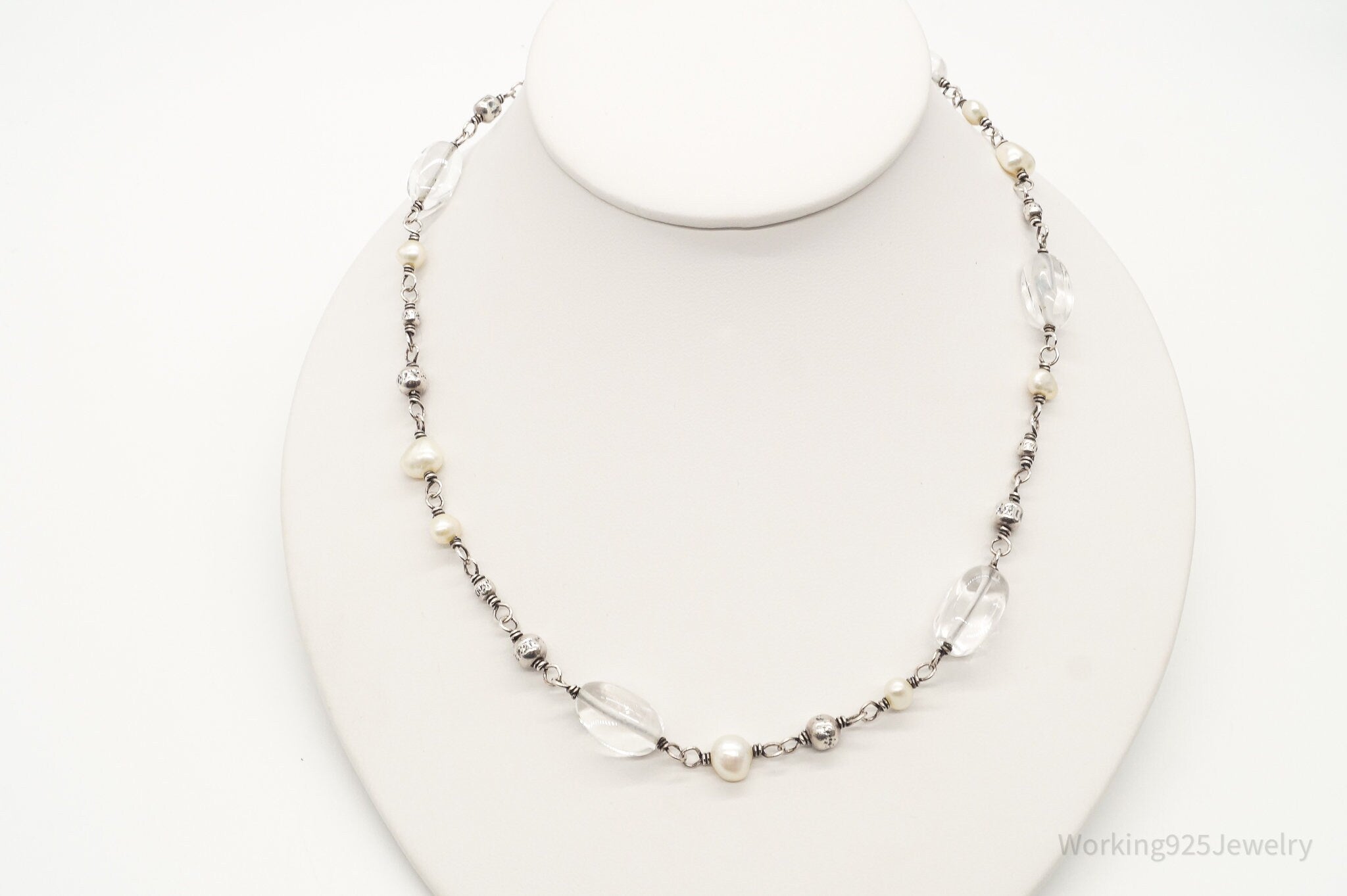 Vintage Retired Silpada Pearl Crystal Quartz Sterling Silver Necklace | Jewelry > Necklaces > Pendants | Wiccan Center