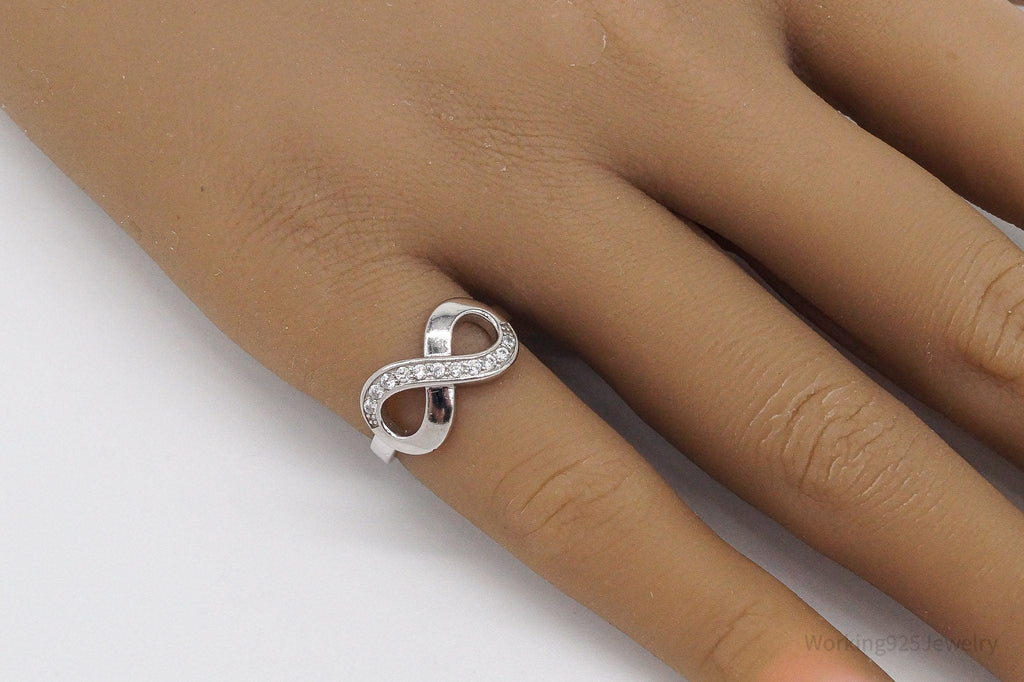 Vintage ESSE Cubic Zirconia Infinity Sterling Silver Ring - Size 5 | Jewelry > Rings | Wiccan Center