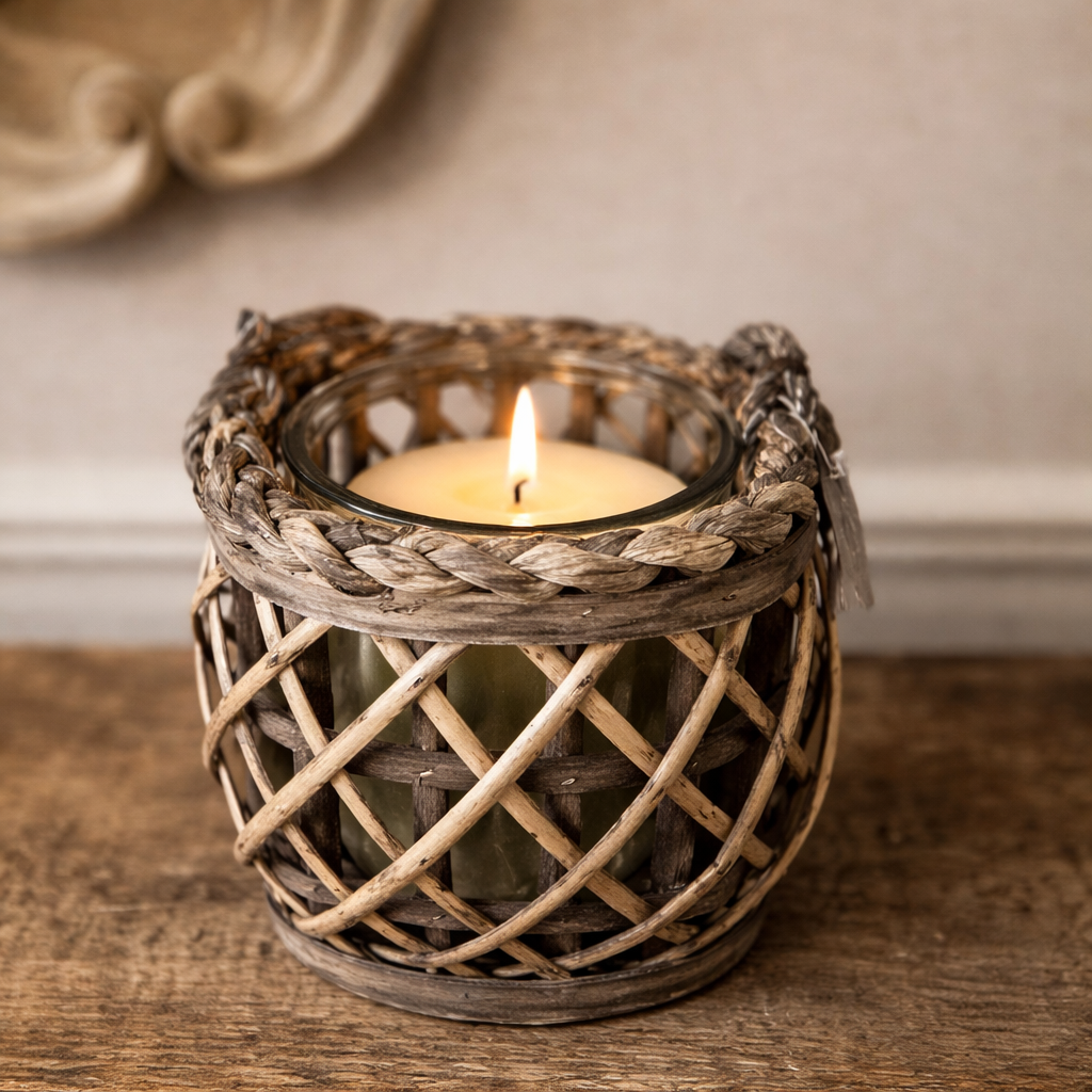 WILLOW LANTERN WITH GLASS VASE | P | Wiccan Center