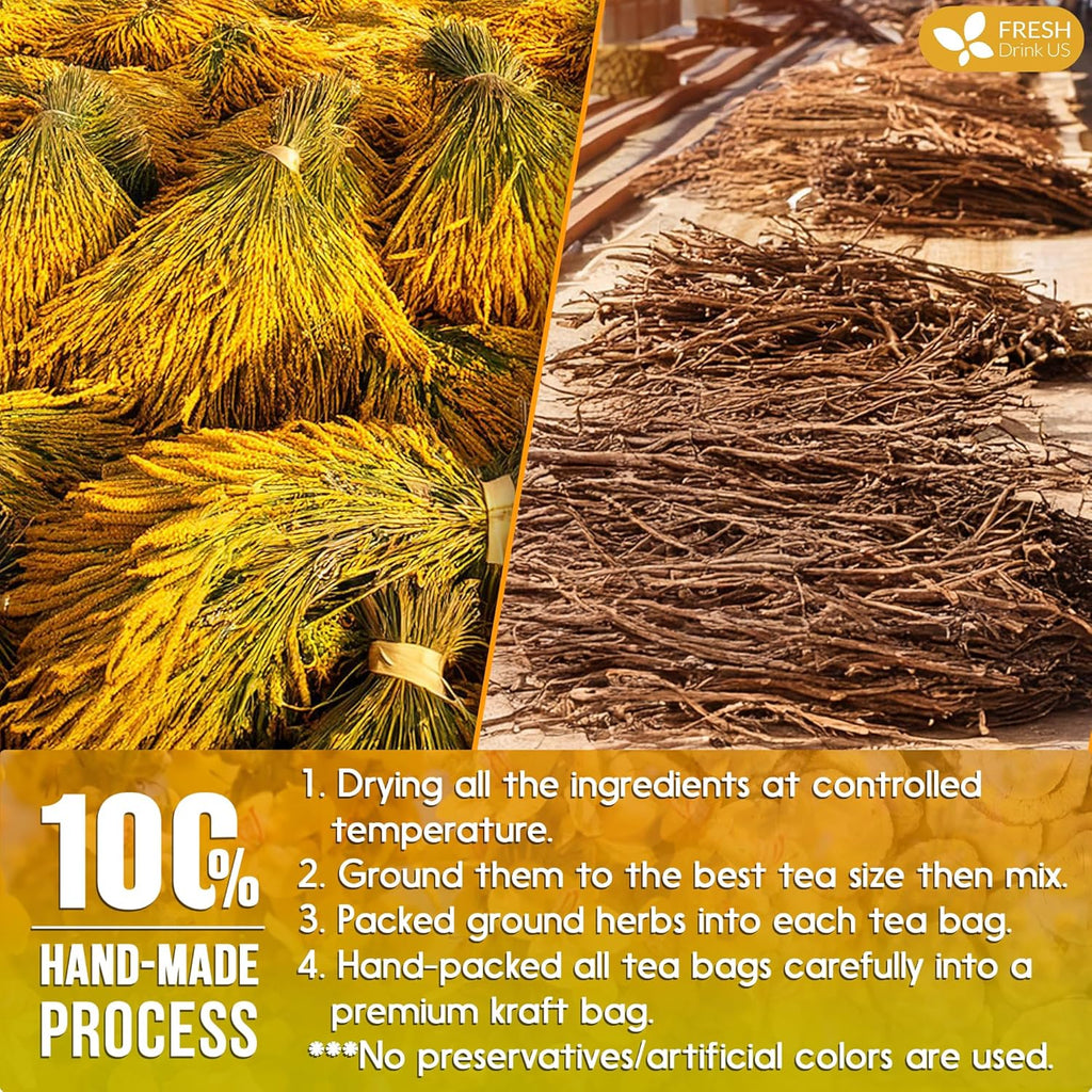Premium Mullein Licorice Tea Bags. 100% Natural, Blend of Mullein Leaves, and Licorice Root. | Tea | Wiccan Center