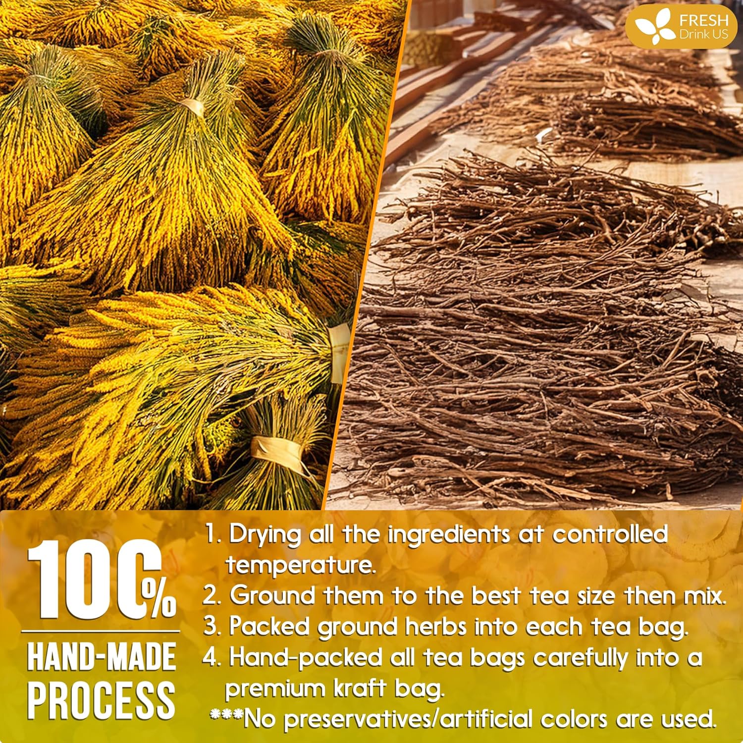 Premium Mullein Licorice Tea Bags. 100% Natural, Blend of Mullein Leaves, and Licorice Root. | Tea | Wiccan Center