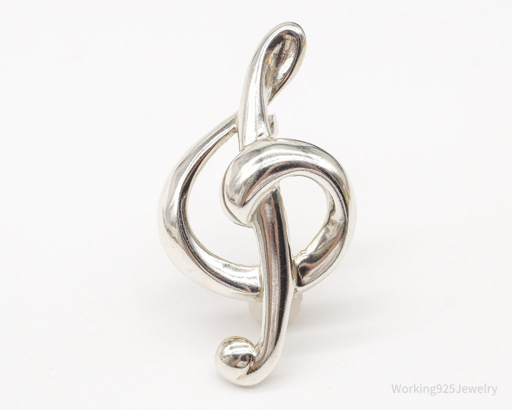 Vintage Treble Clef Music Note Sterling Silver Brooch Pin | Jewelry > Brooches, Pins & Clips | Wiccan Center