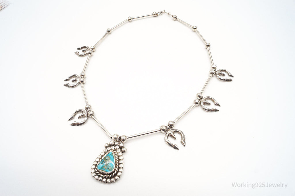 Vintage Native American Turquoise Silver Necklace | Jewelry > Necklaces > Pendants | Wiccan Center