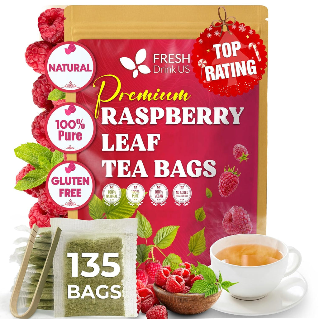 Raspberry Leaf Tea Bags, 100% Natural & Pure from Raspberry Leaves. Loose Leaf Raspberry Herbal Tea, Made with Natural Material Tea Bags, Raspberry Leaf Tea. No Sugar, No Caffeine, No Gluten, Vegan. | Tea | Wiccan Center