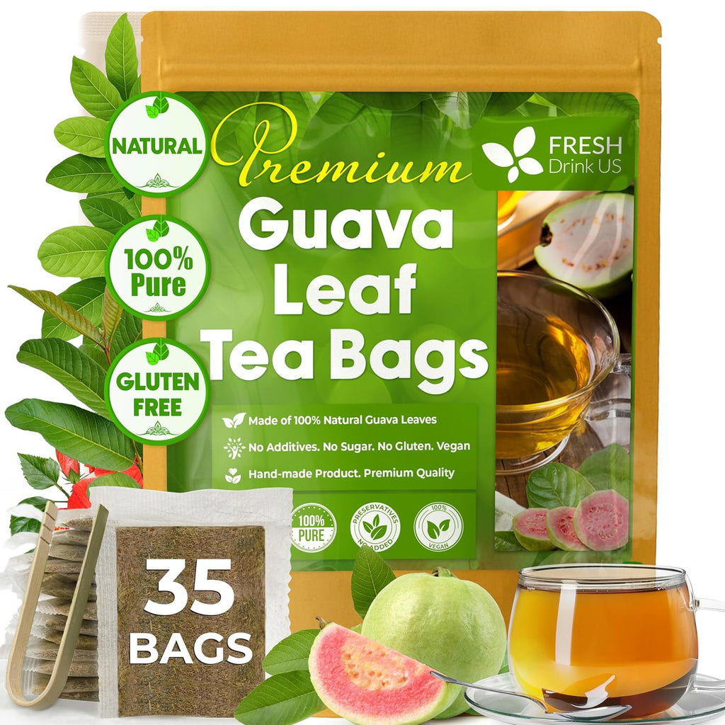 Natural Guava Leaves, Whole Dried Leaves, Cut-and-Sifted Guava leaves, 100% Pure from Guava Leaves, Natural Guava Loose Leaf Herbal Tea, No Additives, No Caffeine, Vegan | Tea | Wiccan Center