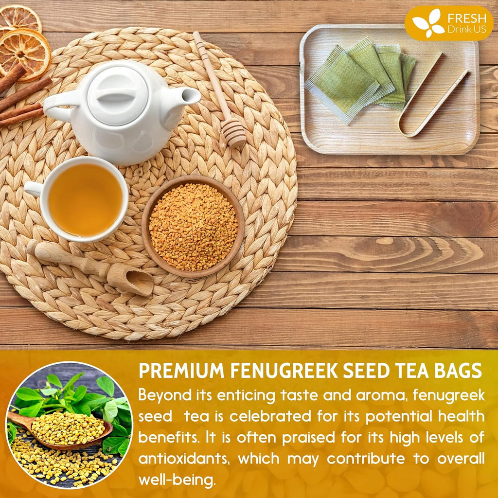 Premium Fenugreek Tea Bags. No Sugar, No Caffeine, No Gluten, Vegan. (30 Tea Bags) | Tea | Wiccan Center