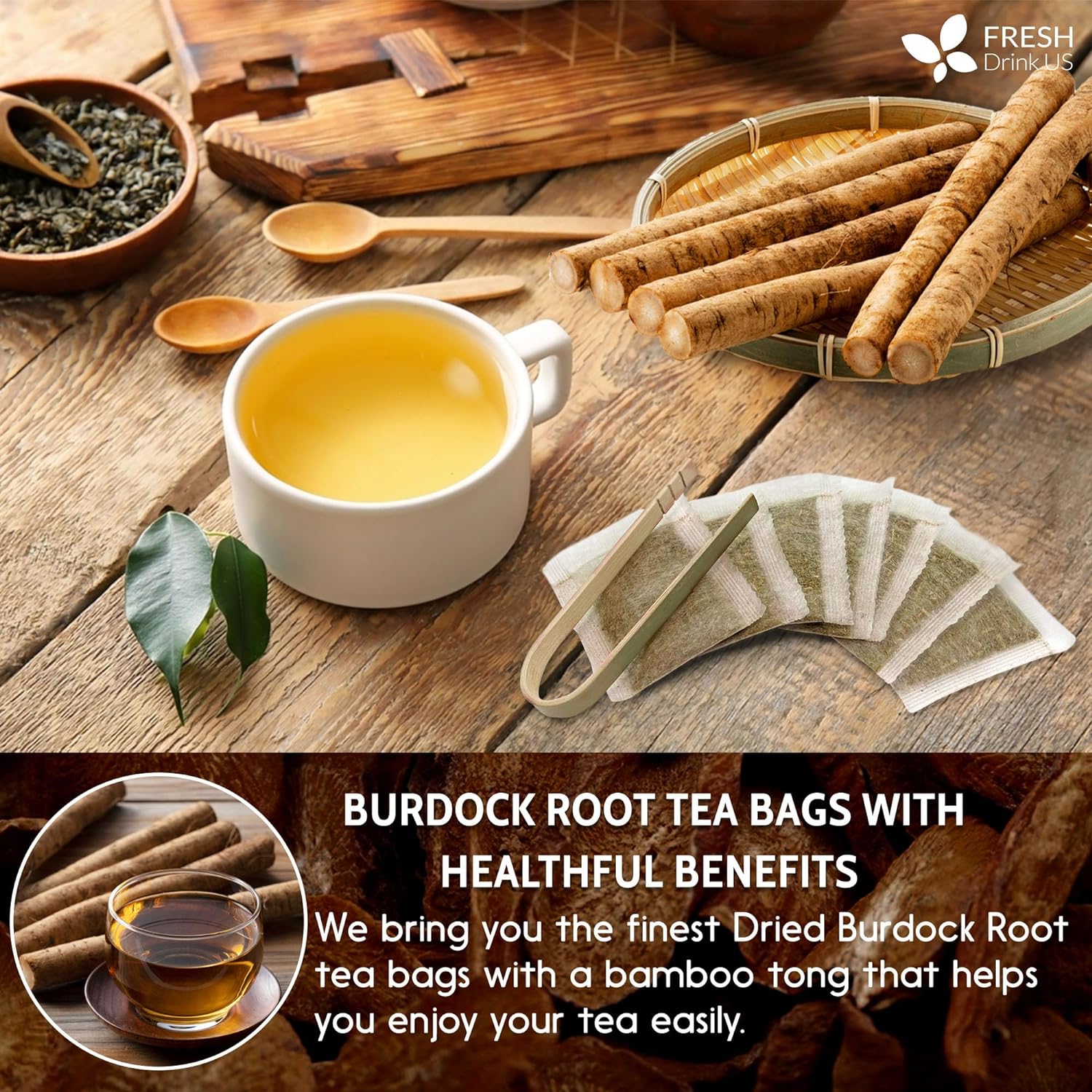 Burdock Root Tea Bags, 100% Natural & Pure from Burdock Root. Burdock Root Herbal Tea. Burdock Root Tea. No Sugar, No Caffeine, No Gluten, Vegan. | Tea | Wiccan Center