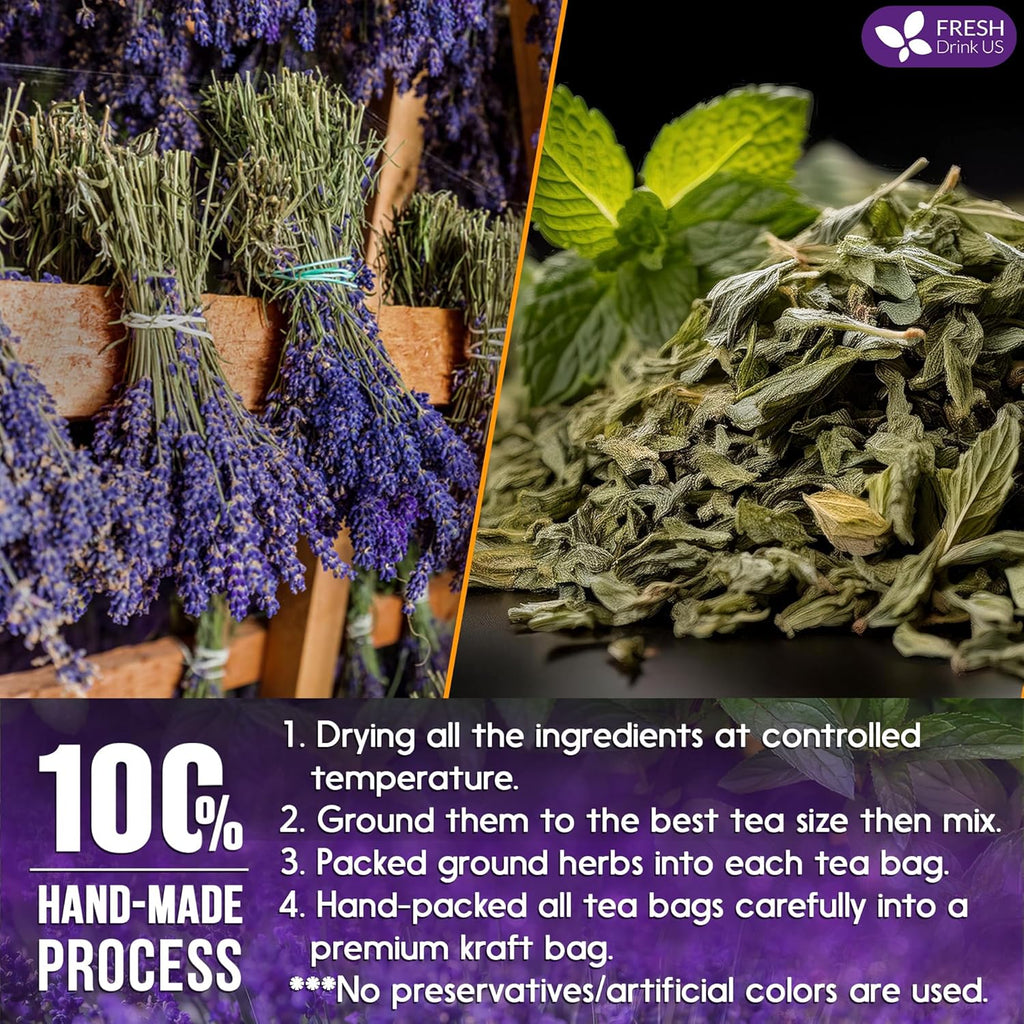 Premium Lavender Mint Tea Bags. 100% Natural, Blend of Lavender, Peppermint, Sage and Licorice. | Tea | Wiccan Center
