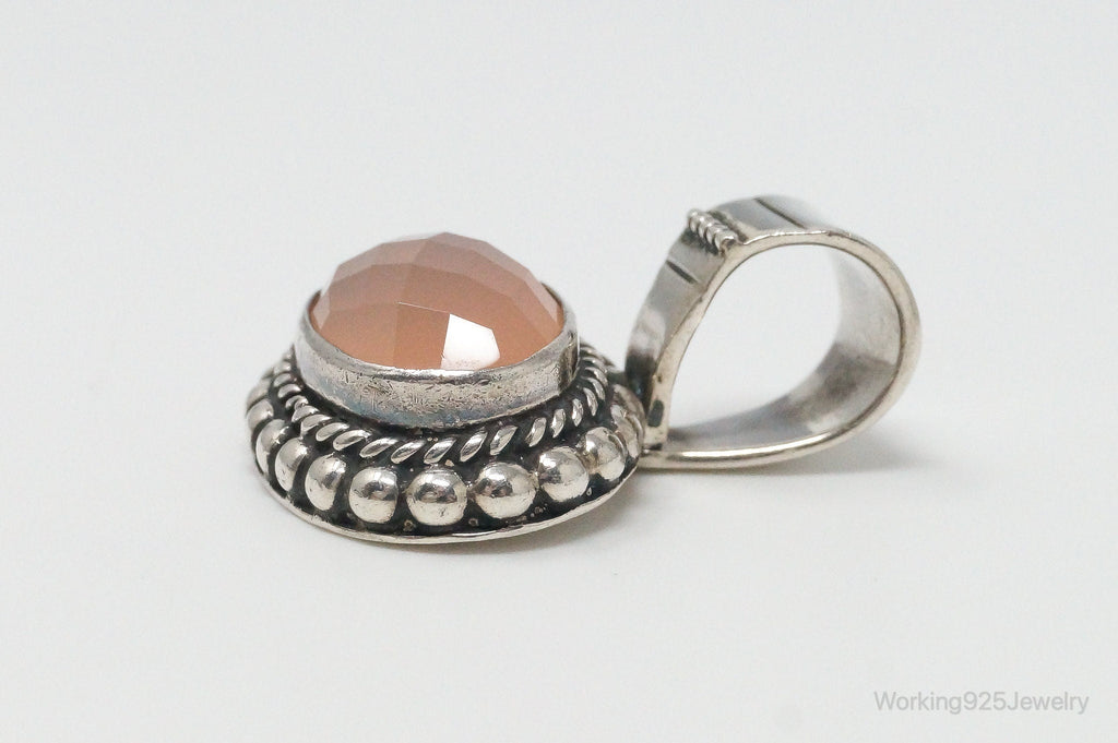 Vintage Native American Peach Chalcedony Sterling Silver Necklace Pendant | Jewelry > Necklaces > Pendants | Wiccan Center