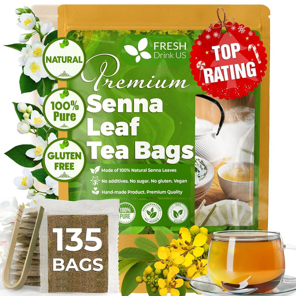Premium Senna Leaf Tea Bags, 100% Natural & Pure from Senna Leaves. Loose Leaf Senna Herbal Tea, Made with Natural Material Tea Bags, Senna Leaf Tea. No Sugar, No Caffeine, No Gluten, Vegan. | Tea | Wiccan Center