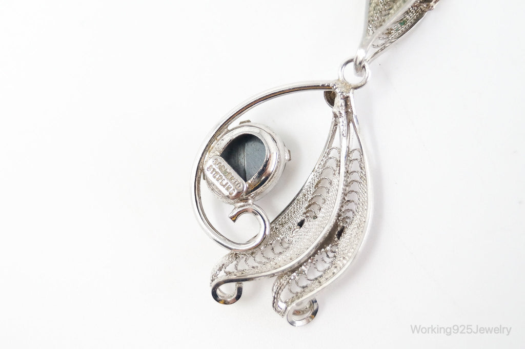 Vintage Designer Sorrento Hematite Sterling Silver Necklace | Jewelry > Necklaces > Pendants | Wiccan Center