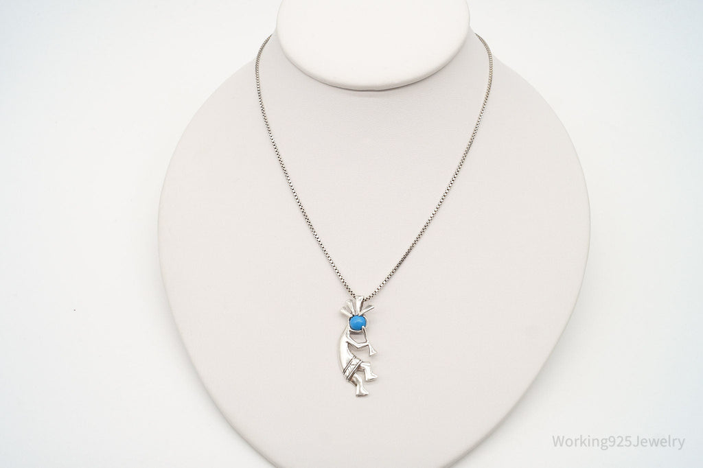 Vintage Handmade Native American Kokopelli Turquoise Sterling Silver Necklace | Jewelry > Necklaces > Pendants | Wiccan Center