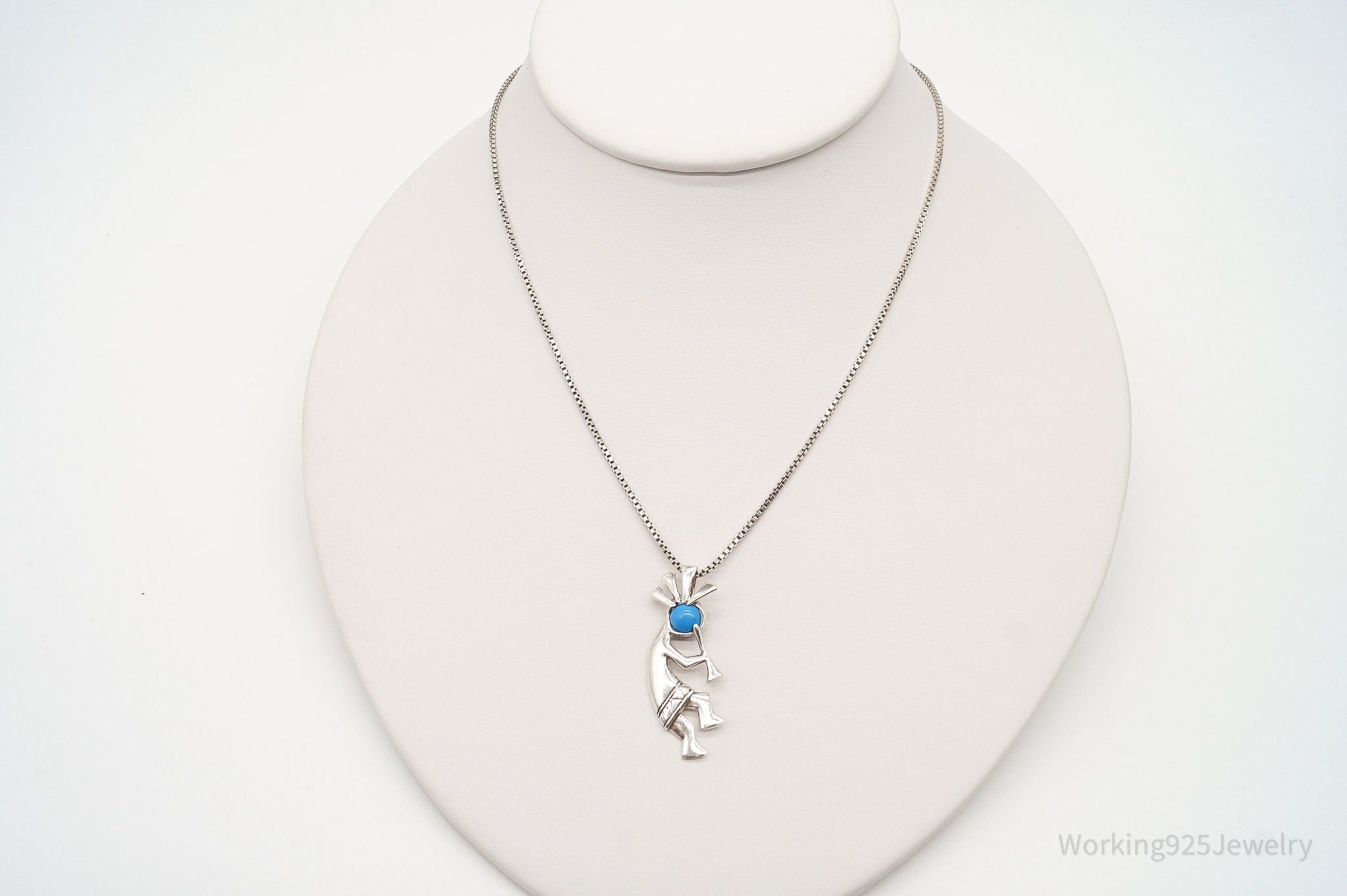 Vintage Handmade Native American Kokopelli Turquoise Sterling Silver Necklace | Jewelry > Necklaces > Pendants | Wiccan Center