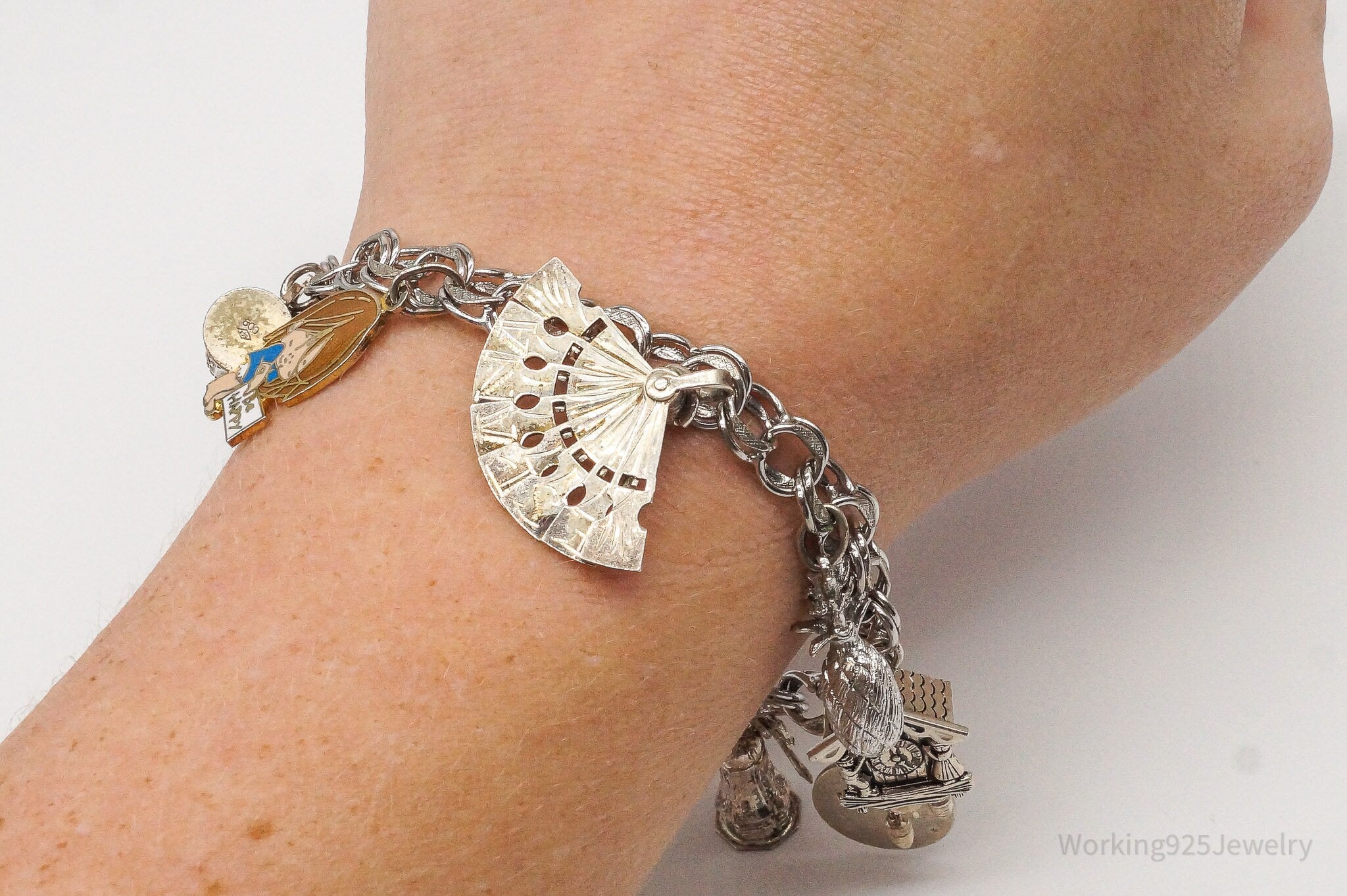 Antique Vintage Charms Sterling Silver Bracelet | Jewelry > Bracelets | Wiccan Center