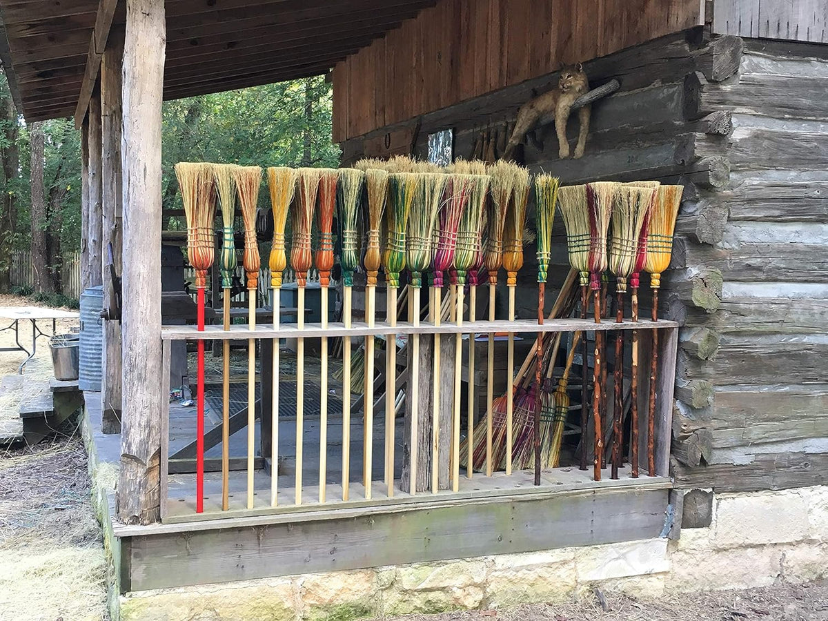 Handmade Farmhouse Broom – Traditional Broomcorn Sweeper, Rustic Country Decor & Functional Cleaning Broom Made in USA