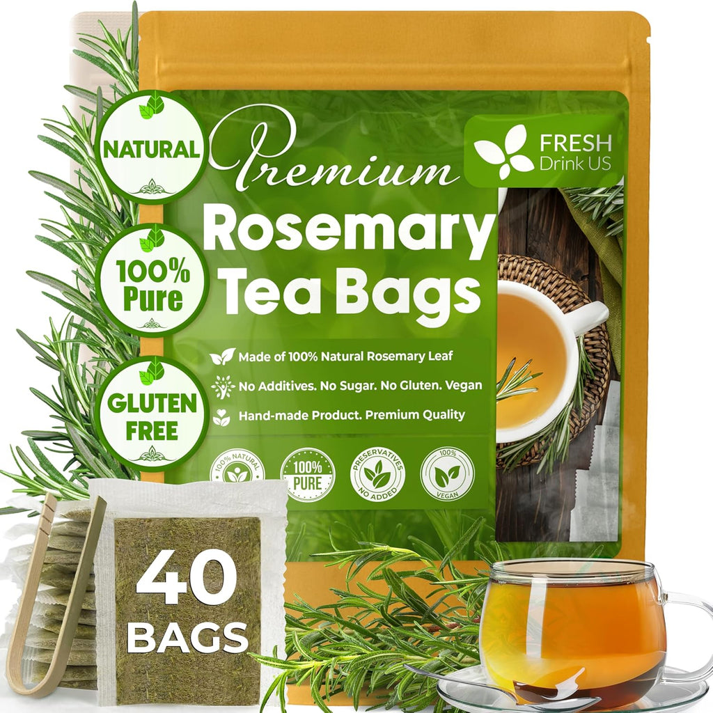 Premium Rosemary Leaves, Tea Bags, Powder, 100% Natural & Pure from Dried Rosemary Leaves, No Additives, No Caffeine, Vegan. Dried Rosemary Herb, Perfect for Seasoning, Spice Blends for Grilling & Cooking | Tea | Wiccan Center