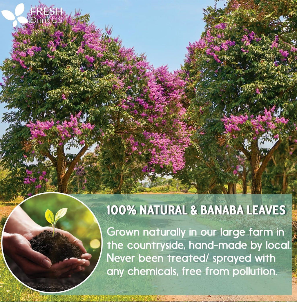 Natural Banaba Dried Leaves, Tea Bags, Powder, Whole Banaba Leaves, 100% Pure Dried Banaba Leaves, Banaba Leaf Tea, No Additives, No Caffeine, Vegan | Tea | Wiccan Center
