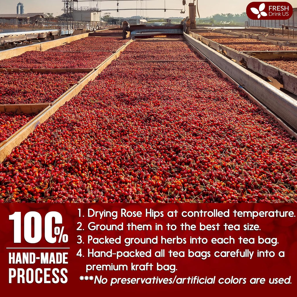 Premium Rosehip Tea Bags, 100% Natural & Pure from Rose Hip Fruits. | Tea | Wiccan Center