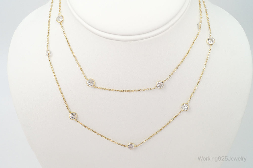 Vintage Gold Vermeil Cubic Zirconia Sterling Silver Necklace | Jewelry > Necklaces > Pendants | Wiccan Center