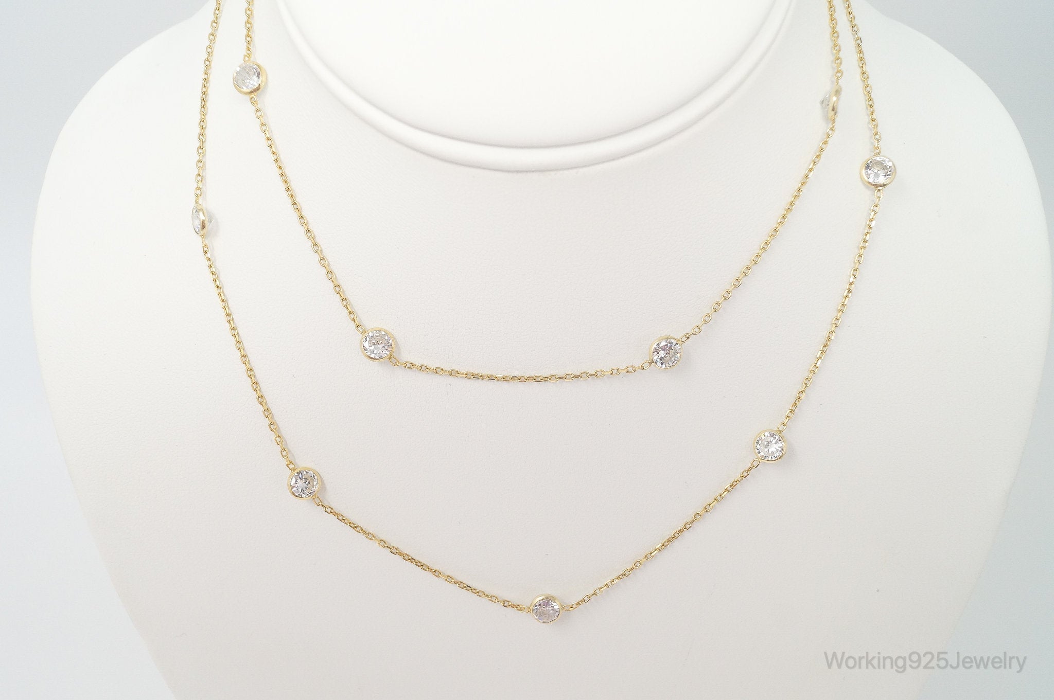 Vintage Gold Vermeil Cubic Zirconia Sterling Silver Necklace | Jewelry > Necklaces > Pendants | Wiccan Center