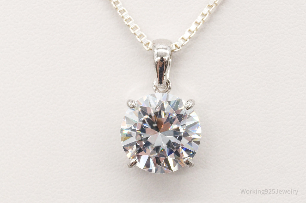 Vintage Large Cubic Zirconia Sterling Silver Necklace | Jewelry > Necklaces > Pendants | Wiccan Center
