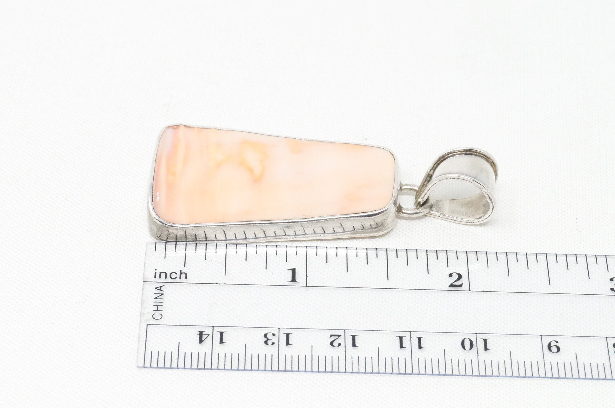 Vintage Peach Gemstone Sterling Silver Necklace Pendant | Jewelry > Necklaces > Pendants | Wiccan Center
