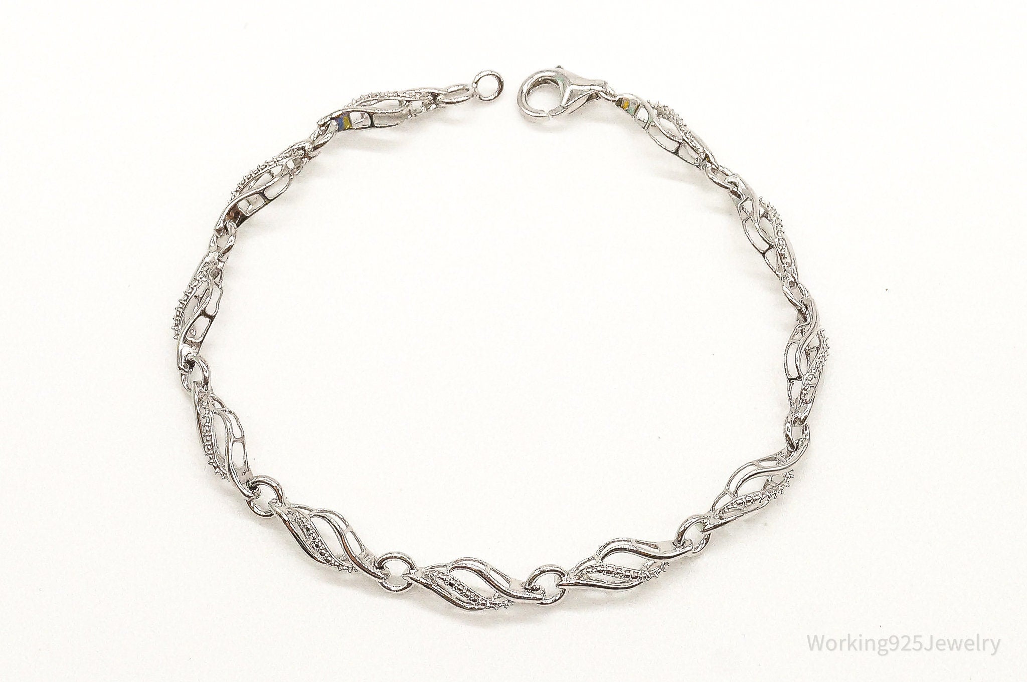 Designer JWBR Single Diamond Linked Sterling Silver Bracelet | Jewelry > Bracelets | Wiccan Center