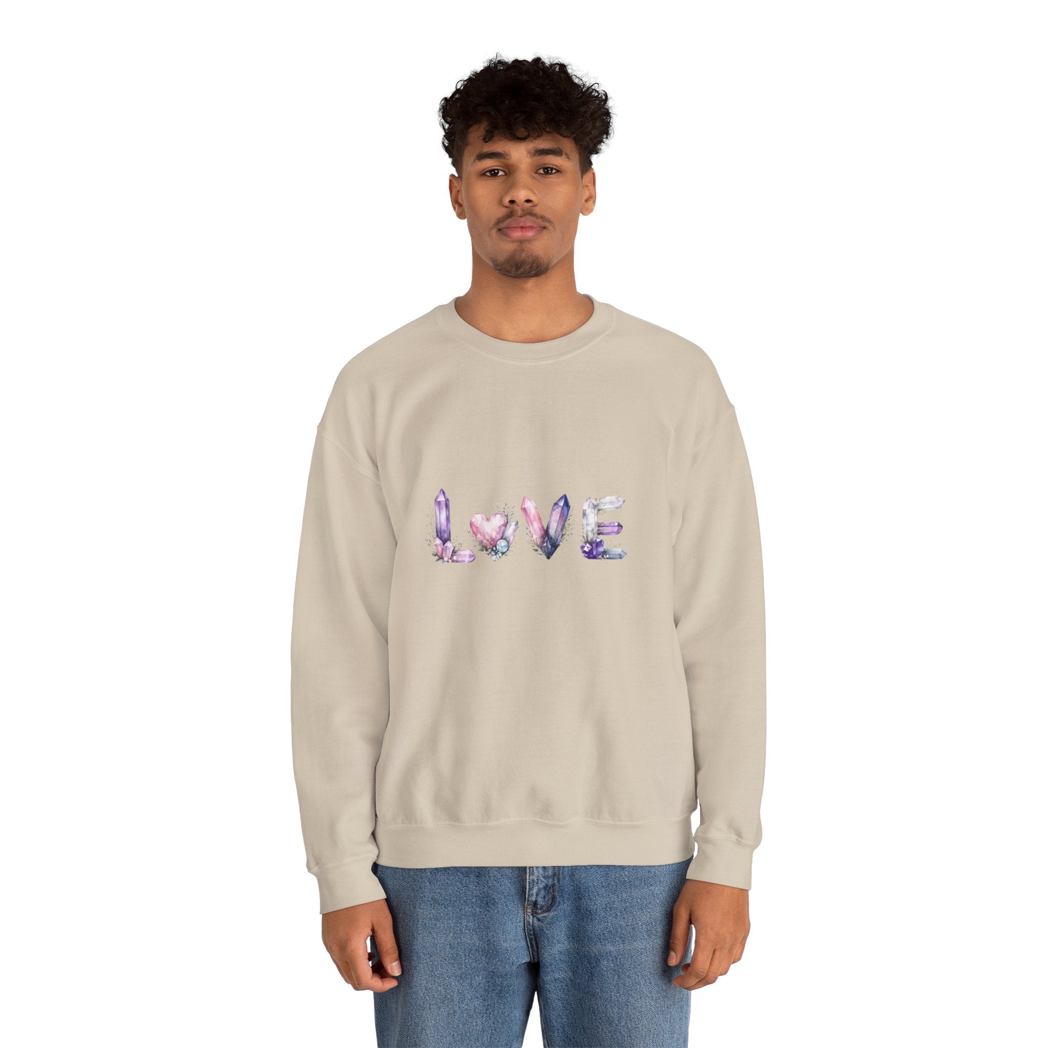 LOVE Crystal Letter Design | Sweatshirt | Wiccan Center