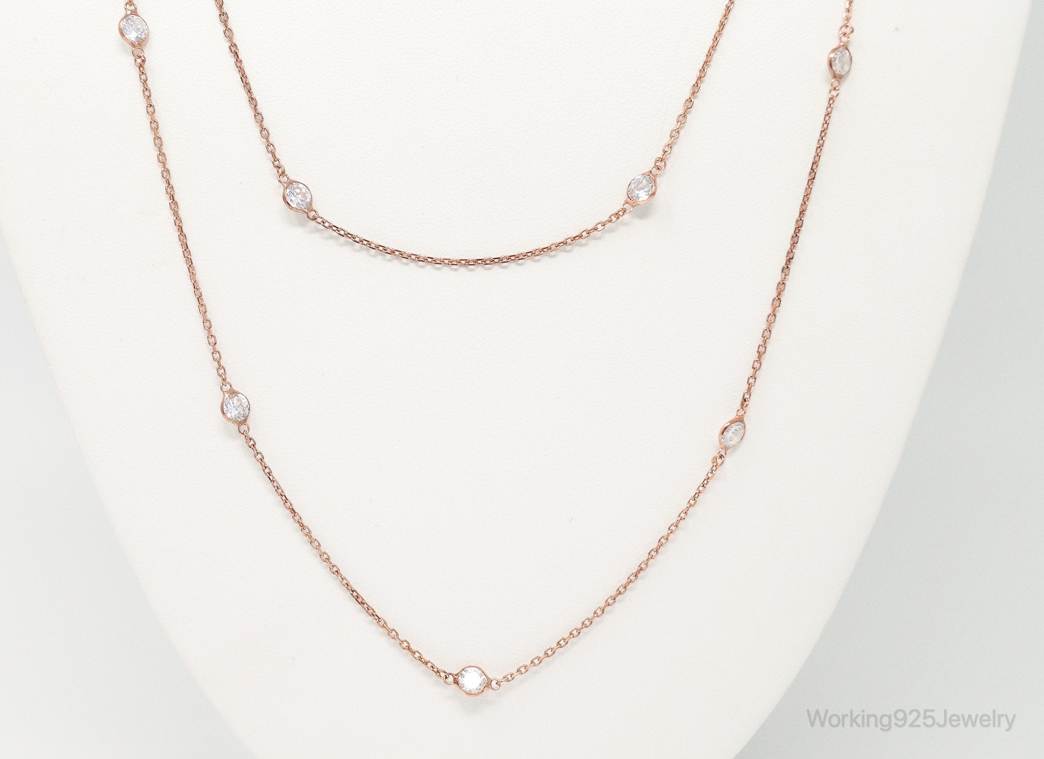 Vintage Rose Gold Vermeil Cubic Zirconia Sterling Silver Necklace | Jewelry > Necklaces > Pendants | Wiccan Center