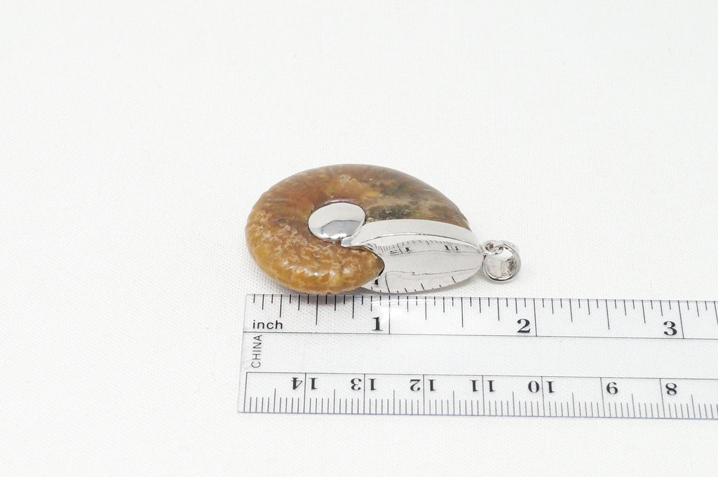 Vintage Nautilus Fossil Shell Sterling Silver Chunky Necklace Pendant | Jewelry > Necklaces > Pendants | Wiccan Center