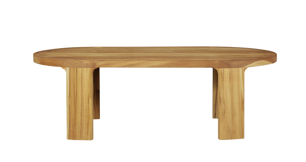 Eclipse Outdoor Solid Teak Wood Coffee Table, Golden Brown | outdoor coffee table | Wiccan Center