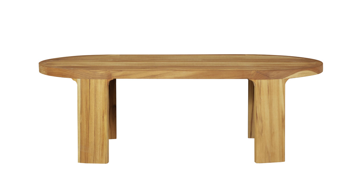 Eclipse Outdoor Solid Teak Wood Coffee Table, Golden Brown | outdoor coffee table | Wiccan Center