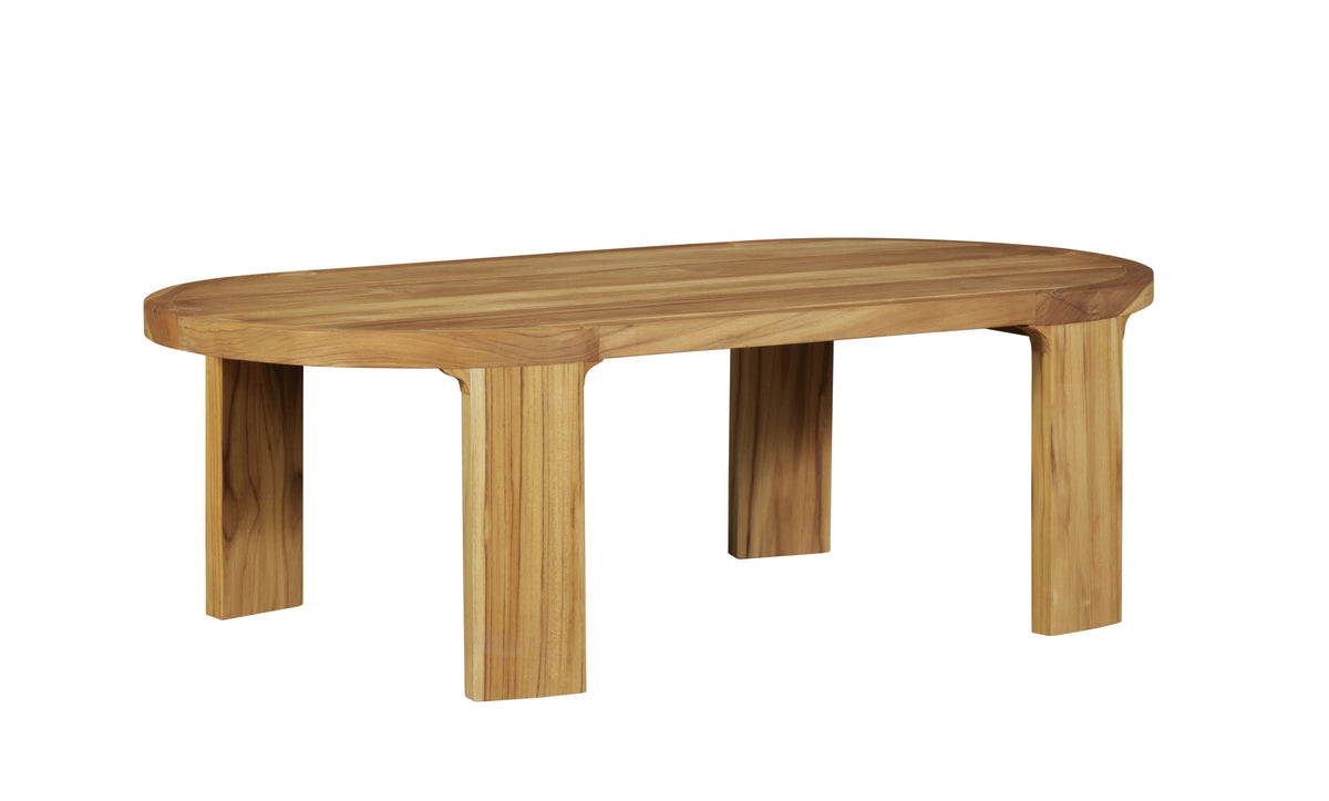 Eclipse Outdoor Solid Teak Wood Coffee Table, Golden Brown | outdoor coffee table | Wiccan Center
