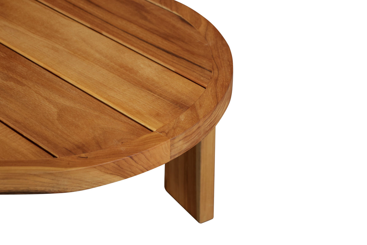 Eclipse Outdoor Solid Teak Wood Coffee Table, Golden Brown | outdoor coffee table | Wiccan Center
