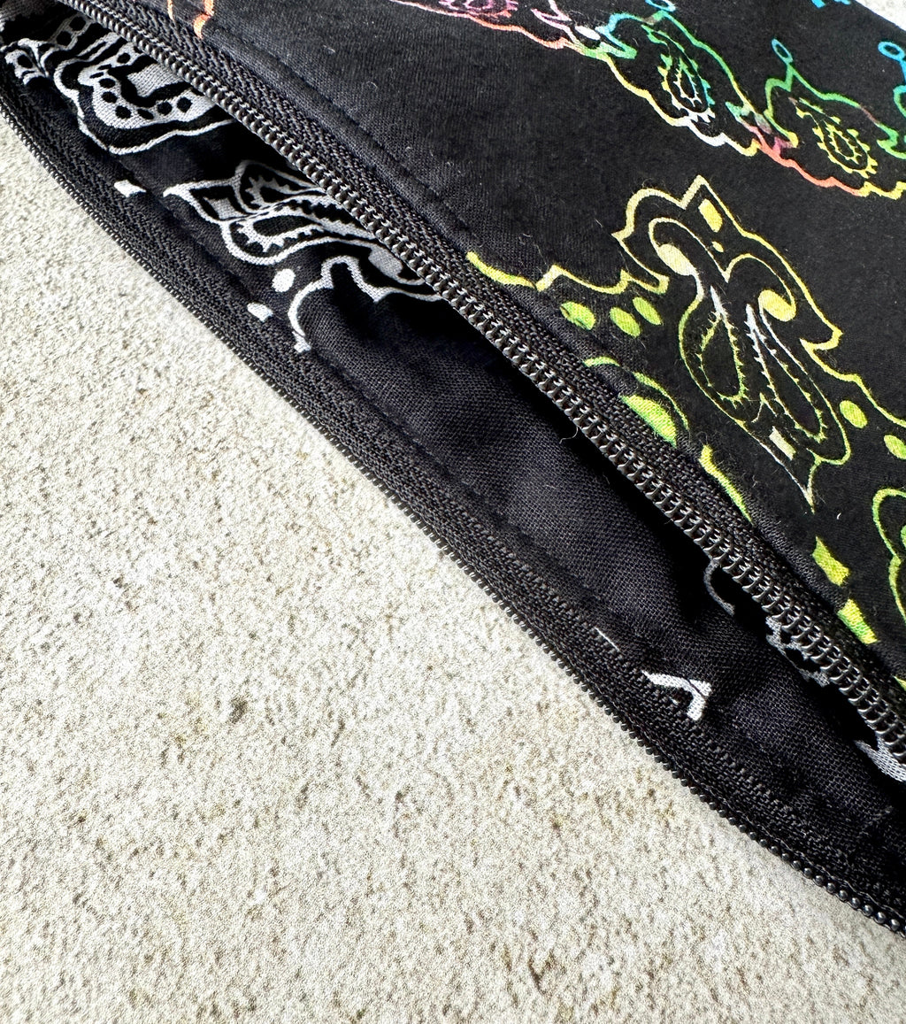 Witchy Rainbow Paisley Tarot Bag Zipper Pouch With Custom Color Lining