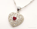 Vintage Avon Garnet Heart Sterling Silver Necklace | Jewelry > Necklaces > Pendants | Wiccan Center
