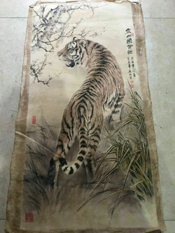 Chinese Tiger Mountain Kingdom Scroll – Traditional Wall Hanging | Scroll Paintings | Wiccan Center