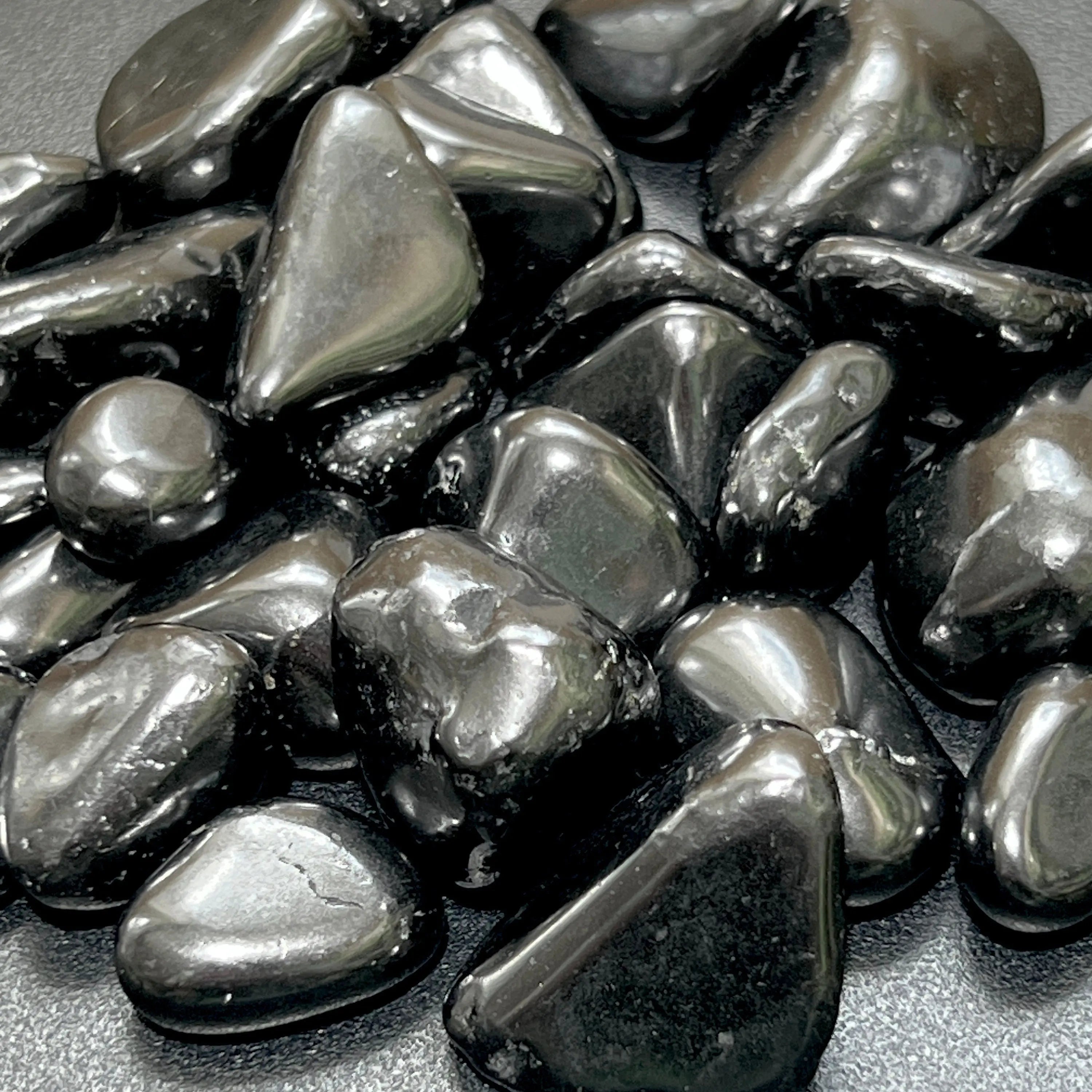 Black Shungite Tumbled Stones Mineral Karelia Russia (By The Piece or Pound) Type 2 Specimen | Home & Living > Home Decor > Home Accents > Rocks & Geodes | Wiccan Center