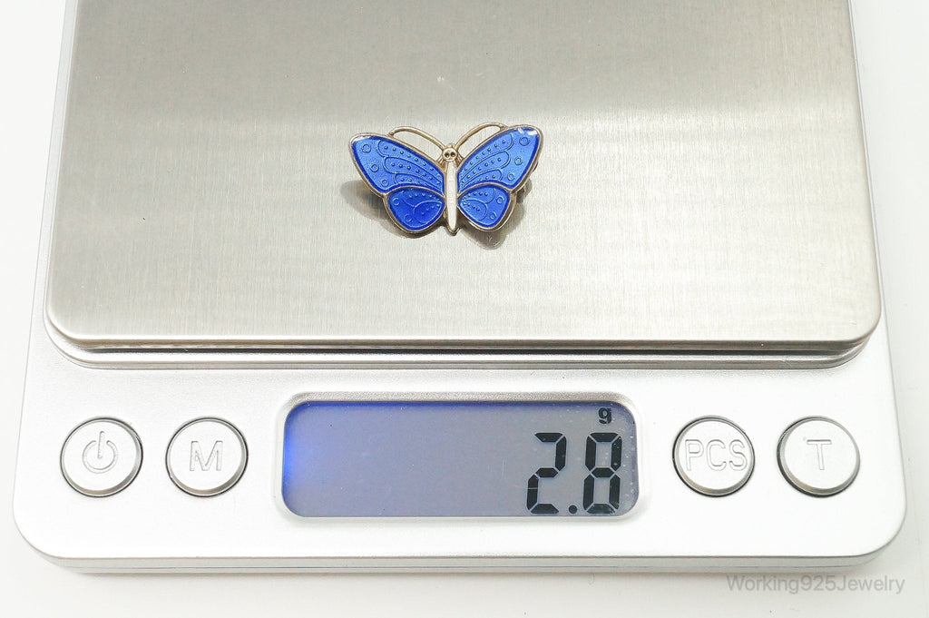 VTG Norway Aksel Holmsen Butterfly Enamel Gold Wash Sterling Silver Pin Brooch | Jewelry > Brooches, Pins & Clips | Wiccan Center