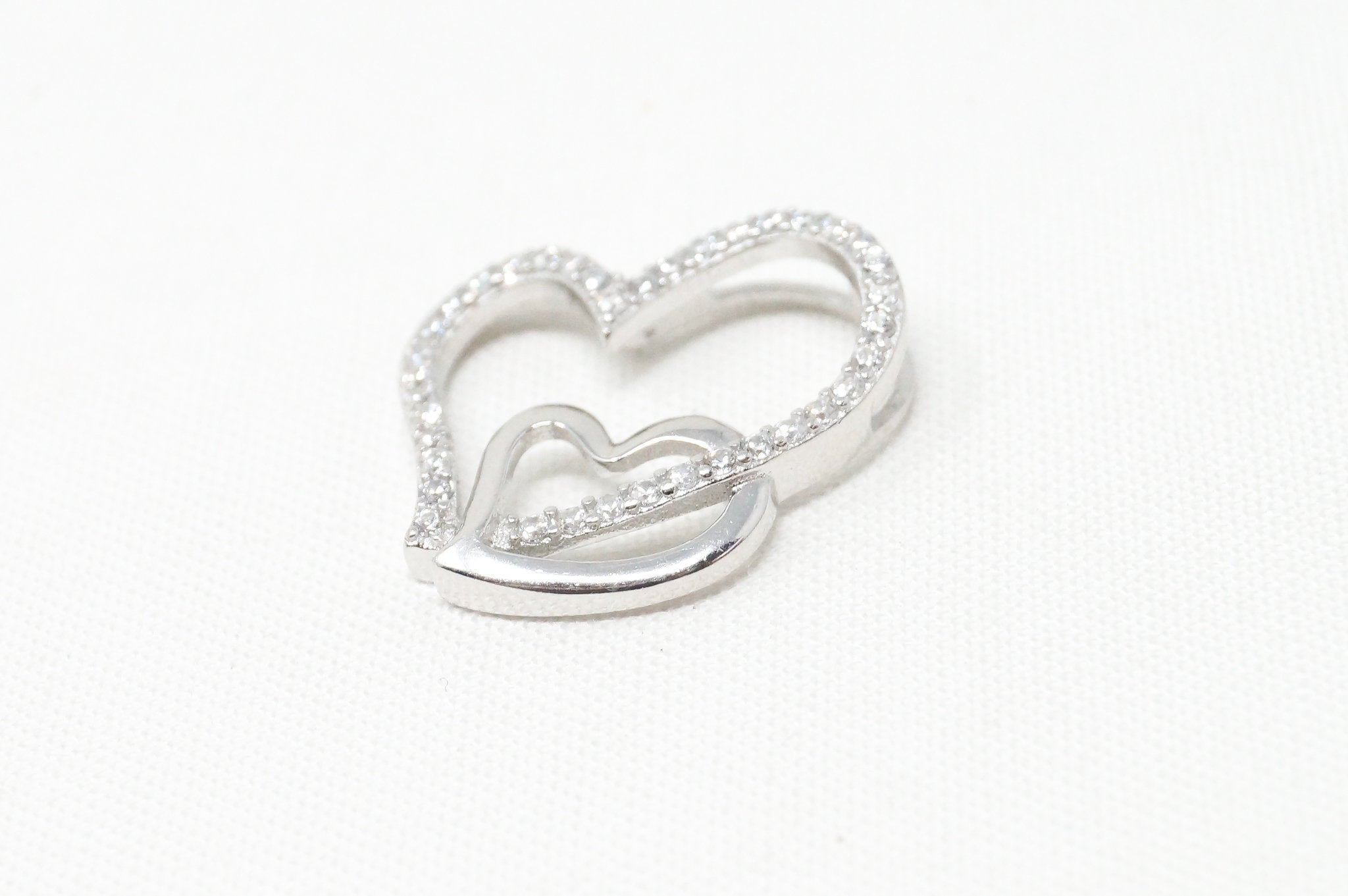 Vintage Open Hearts Collection CZ Sterling Silver Necklace Pendant | Jewelry > Necklaces > Pendants | Wiccan Center