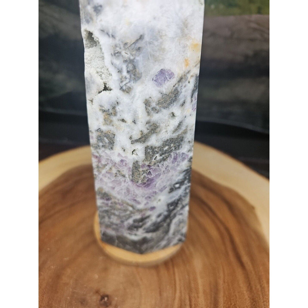3.41LB 1Pcs Natural Rainbow Fluorite Quartz Crystal Point Tower Polished Healing