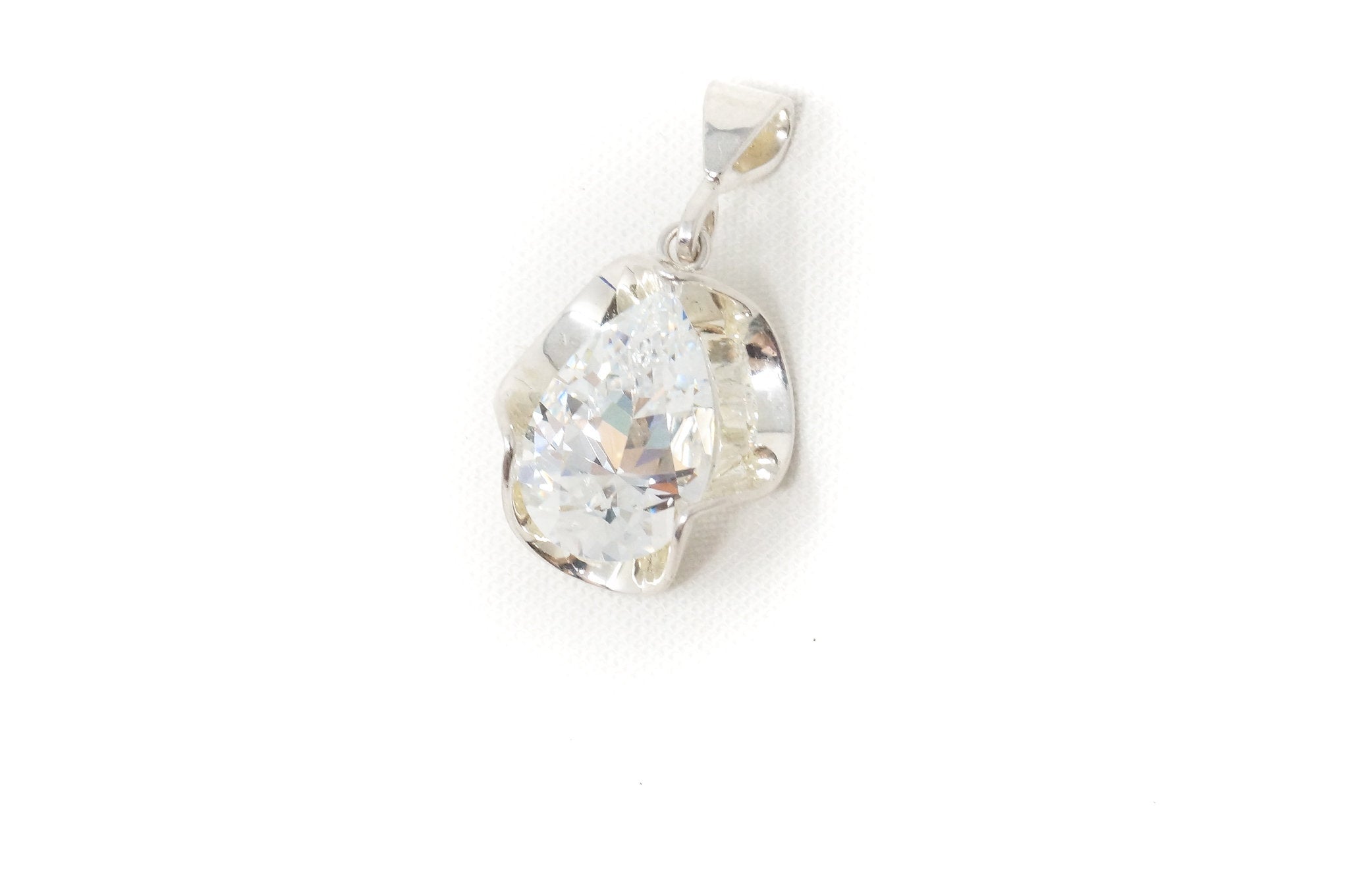 Vintage Southwestern Style Large Cubic Zirconia Stone Sterling Silver Pendant | Jewelry > Necklaces > Pendants | Wiccan Center