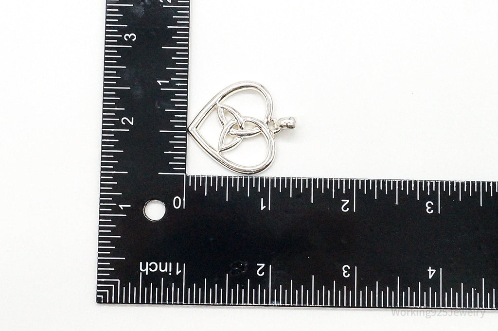 Vintage Large Ireland Celtic Heart Sterling Silver Pendant | Jewelry > Necklaces > Pendants | Wiccan Center
