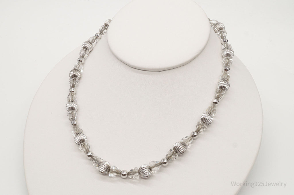Antique Designer Binder Bros Inc Crystal Art Deco Sterling Silver Necklace 16" | Jewelry > Necklaces > Pendants | Wiccan Center